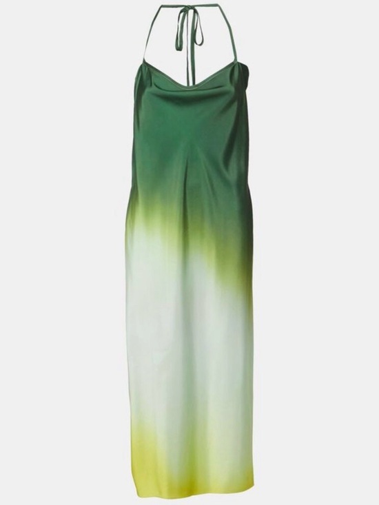 Rat & Boa Dresses & Skirts - Rat & Boa Maxi Green Yellow Ombre Halter Slip Dress